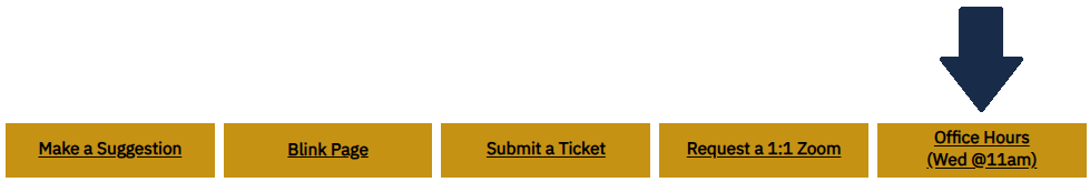 Student operational report header includes helpful links including a link to the weekly student reporting office hours.
