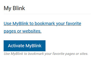 Activate MyBlink button - screen shot