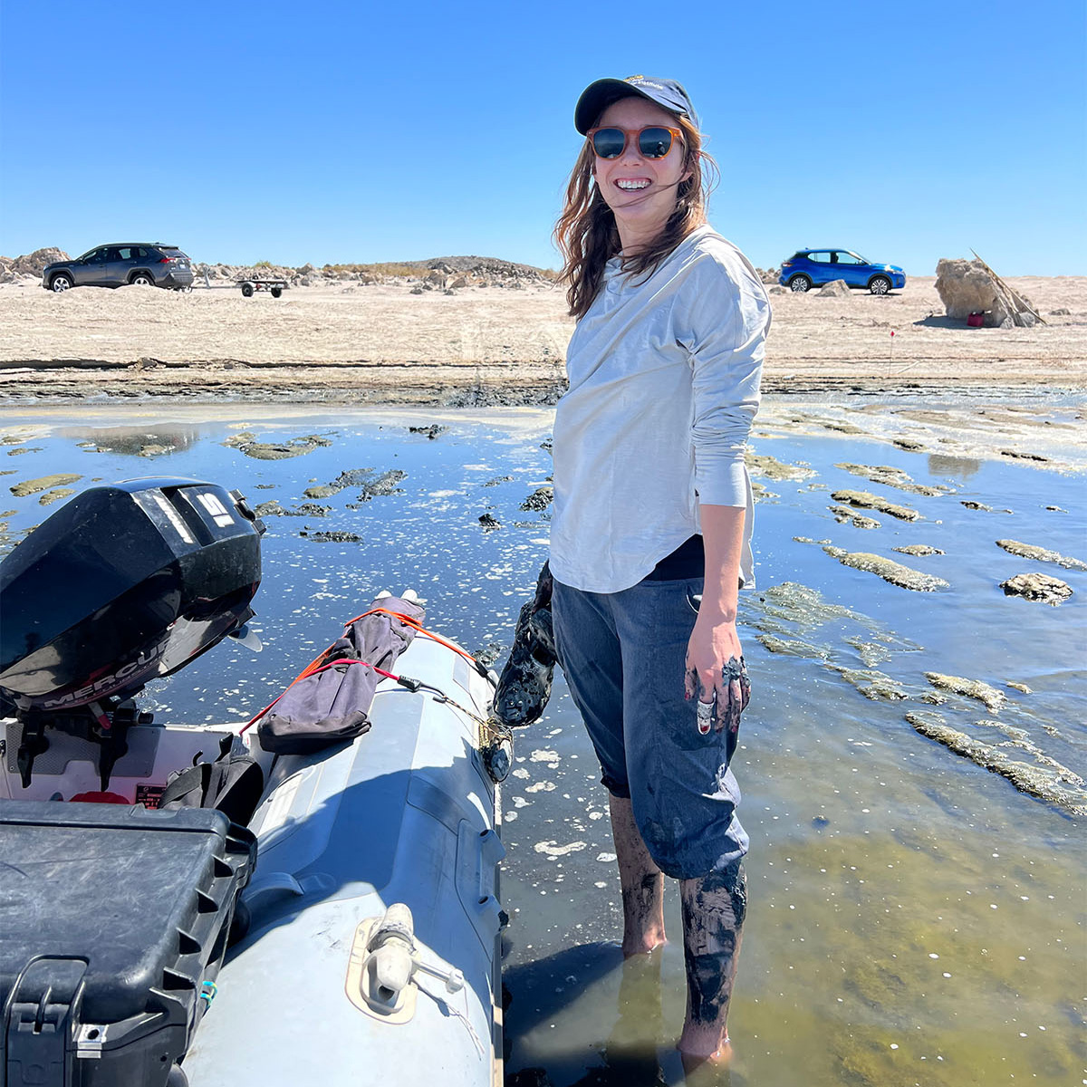 Meg Slattery in the field at the Salton Sea