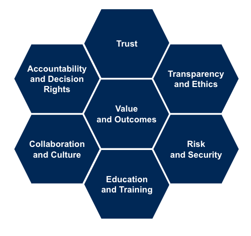 data governance 7 hexagon graphic