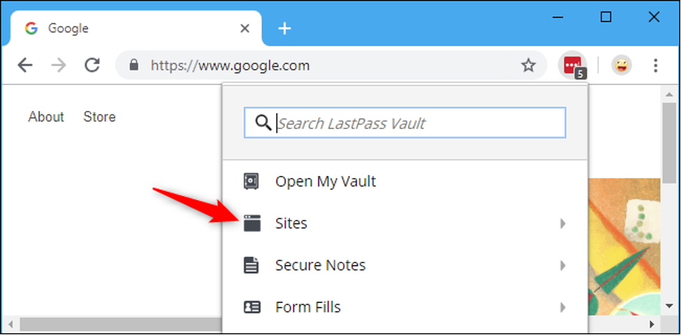 LastPass Bookmark