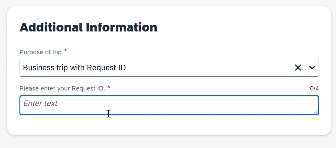 Additional Information business trip field